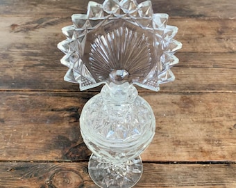 Vintage Czech Clear Glass Perfume Bottle Cologne Bottle Vintage Vanity Décor Art Nouveau Perfume Bottle with Stopper