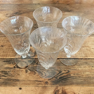 Set of 4 &quot;Caprice Clear&quot; Iced Tea Glasses by Cambridge/Stemware/Vintage Set of 4 Crystal Goblets/Shabby Chic Crystal Stemware