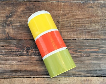 Tupperware Harvest Colored Spice Stack with Original Lid Shabby Chic Tupperware Fall Colored Retro Plastic 3 Piece Traveling Spice Stack