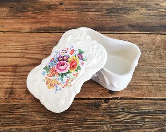 小物入れ / 花柄 / 蓋付き / 陶器 / 日本製 / 日本 / ヴィンテージ