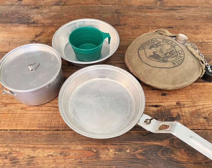 Vintage 1950's Official Trail Mess Kit and Canteen/boy Scout Canteen and Cup/boy Scouts