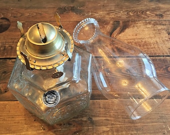 Lamp licht boerderijen glas zeshoek orkaan olielamp/vintage glas orkaan olielamp/shabby chic glas orkaan tafellamp