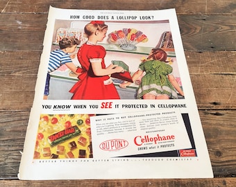 1940's DuPont Cellophane Magazine Advertisement