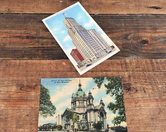 Pair of 1950's Minnesota Themed Vintage Postcards/Vintage Postcards/ Minneapolis Postcards