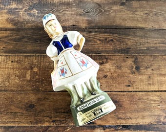 Decantador vazio de Jim Beam Boho Girl de 1974, utensílio de bar vintage