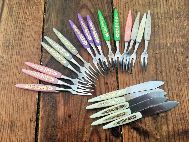 20 Piece Vintage Set of Appetizer Forks and Knives/Retro 20 Etsy
