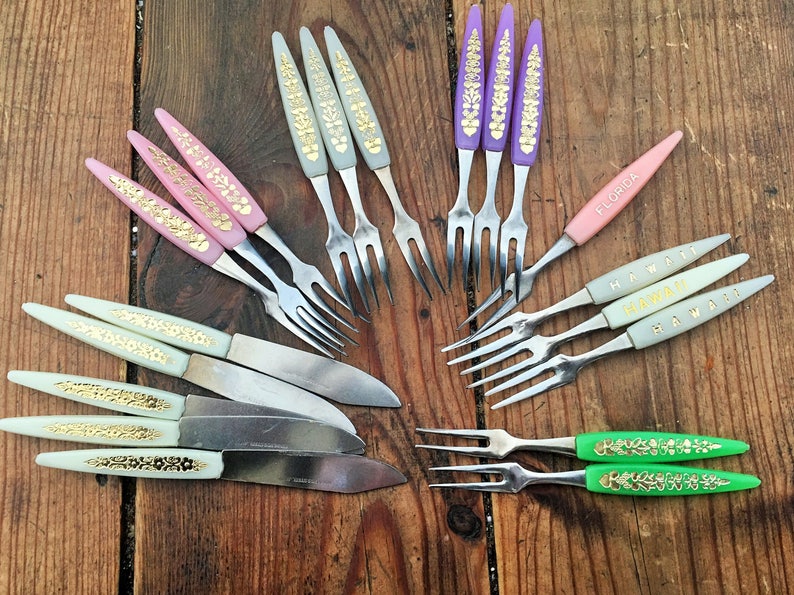20 Piece Vintage Set of Appetizer Forks and Knives/Retro 20 Etsy