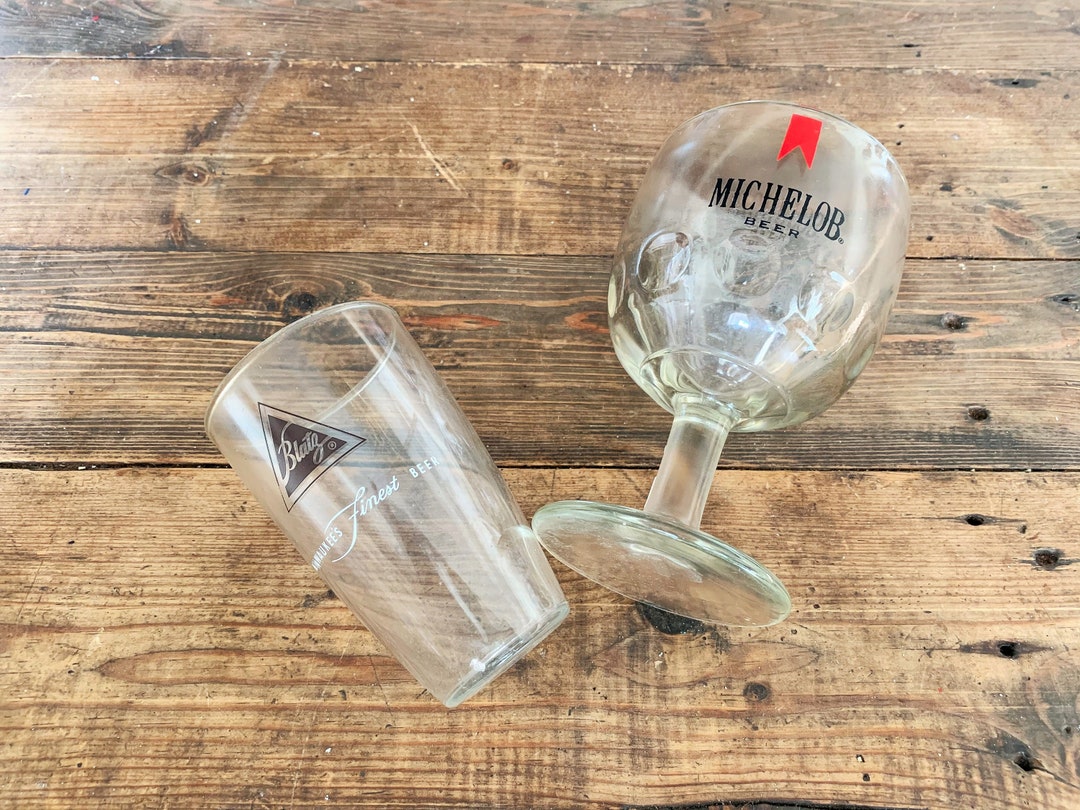 Pair of Mismatched Vintage Beer Glasses/blatz Beer Etsy