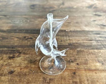 Vintage lamplicht boerderijen handgeblazen glazen zwaan dolfijn olielamp
