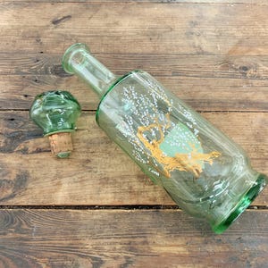 Vintage Tree of Life Designed Vintage Bourbon Glass Decanter Collectible Glass Barware Décor Glass Liquor Decanter with Stopper