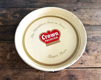 Vintage Rustic 1950's R&H Crown Premium Lager Beer Bar Decor