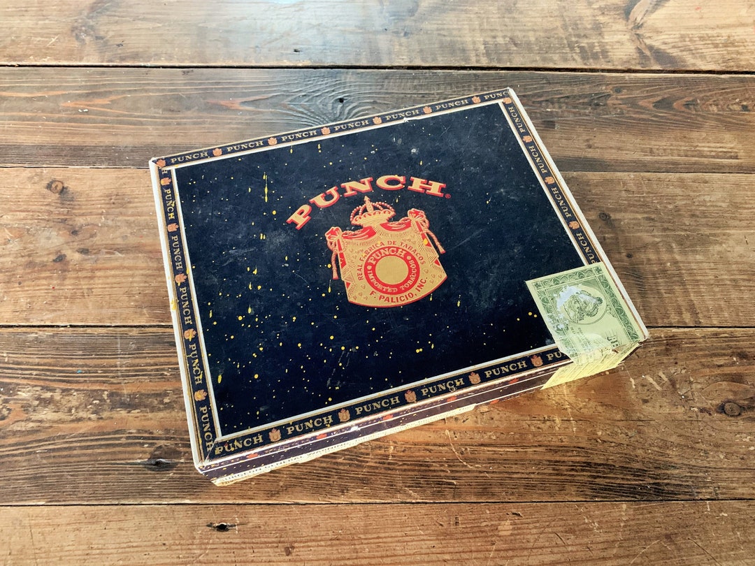 Vintage Punch Imported Tobaccos Cigar Box/vintage Etsy