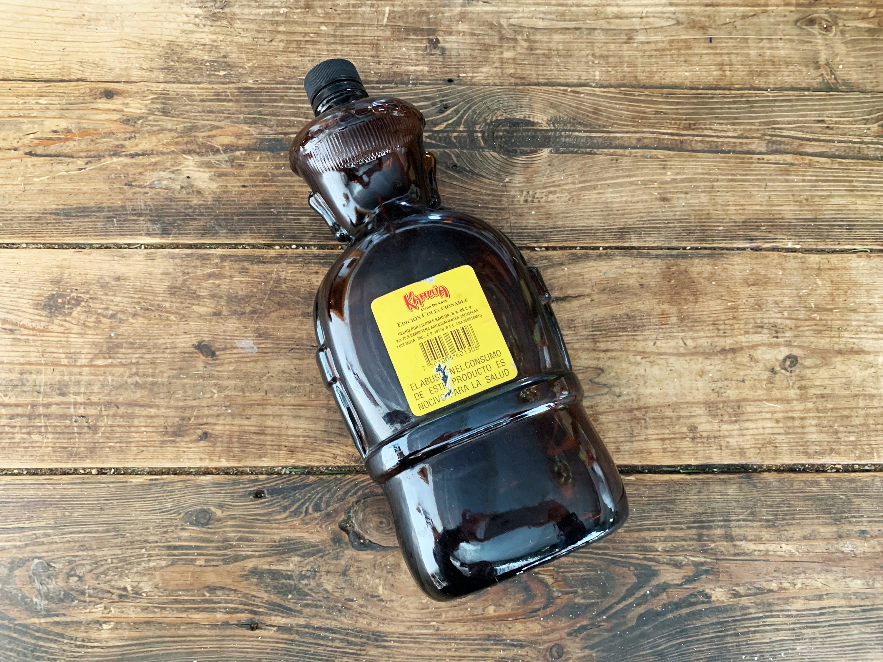 Vintage Kahlua Licor De Café Mayan Figural Bottle Mexico Brown