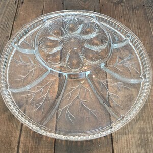 Vintage Indiana Pressed Glass Deviled Egg Platter