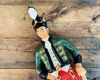 Decantador de porcelana Vintage Irish Mist, legendario licor de Irlanda, decoración de bar, decantador de la Brigada Irlandesa, Ejército Austriaco.