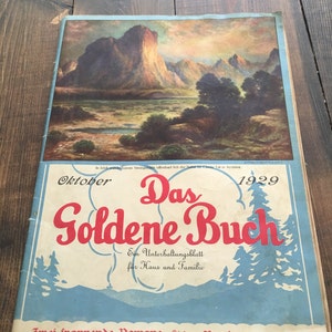 Okt. 1929 Veröffentlichung von Das Goldene Buch (Deutsches Mag.)/Altes Deutsches Magazin/Vintage Deutsche Veröffentlichung/Sammelbares Deutsches Magazin