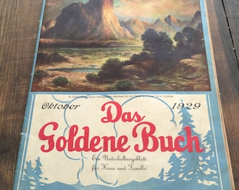 Okt. 1929 Veröffentlichung von Das Goldene Buch (Deutsches Mag.)/Altes Deutsches Magazin/Vintage Deutsche Veröffentlichung/Sammelbares Deutsches Magazin