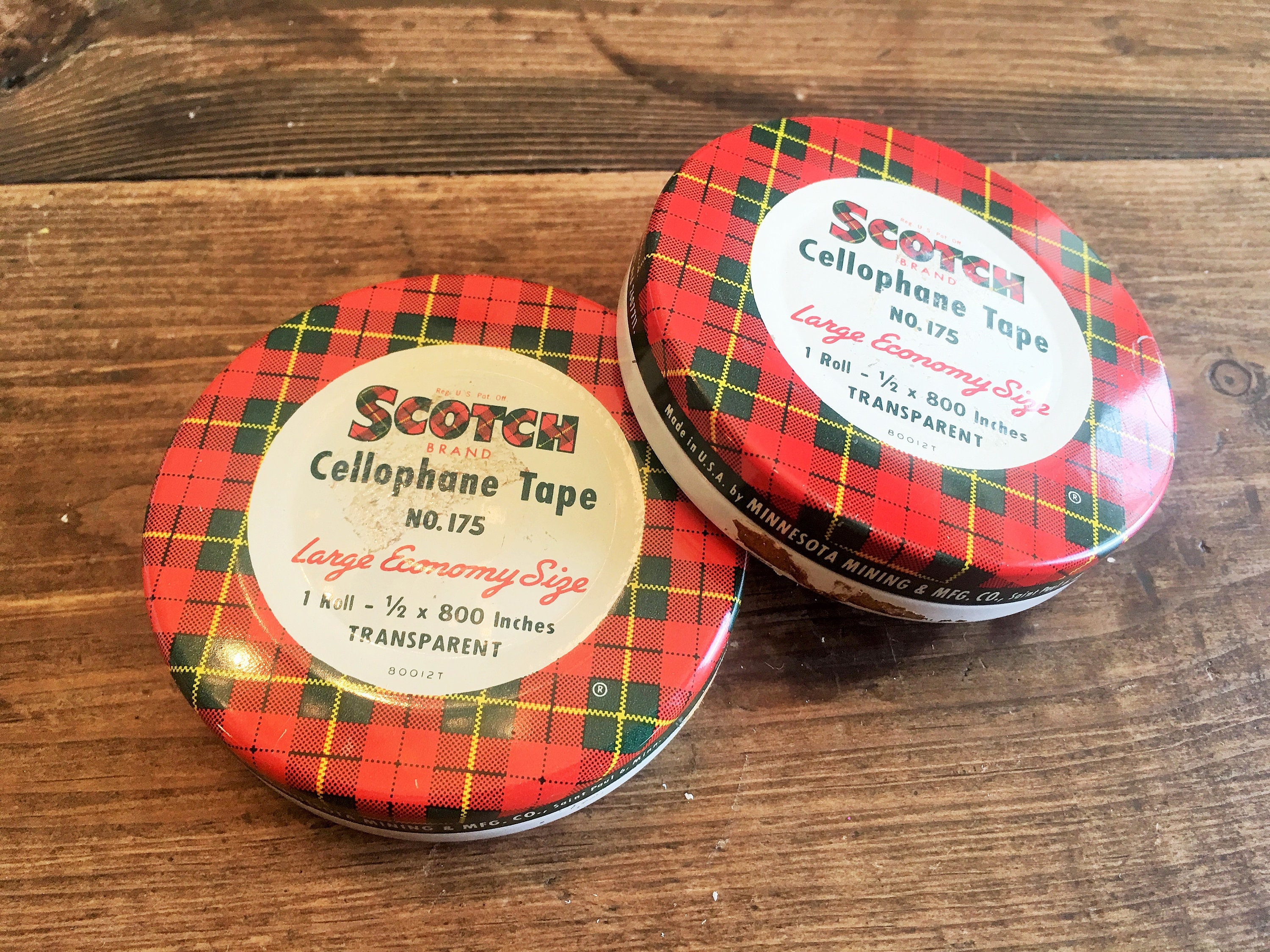 Pair of Vintage Scotch Tape Tins/collectible Vintage Scotch Etsy
