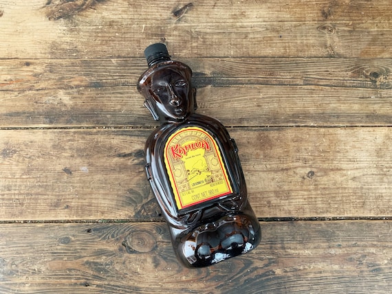 Vintage Kahlua Licor De Café Mayan Figural Bottle Mexico Brown