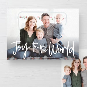 Joy to the World Druckbare Foto Weihnachtskarte, Urlaubsfoto Weihnachtskarte, Weihnachtskarte Ideen, Personalisierte Weihnachtskarte mit Fotos 2021