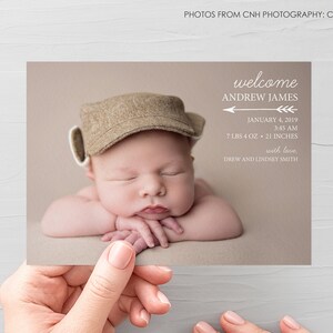 Carte d’annonce de naissance, annonce de naissance de bébé garçon, annonce de naissance de bébé fille, annonce de nouveau-né de photo, carte de remerciement de bébé