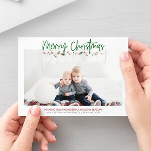 Buon Natale Cartolina di Natale stampabile, Cartolina di Natale con foto a due lati, Idee per biglietti di Natale, Cartolina di Natale personalizzata con foto 2021