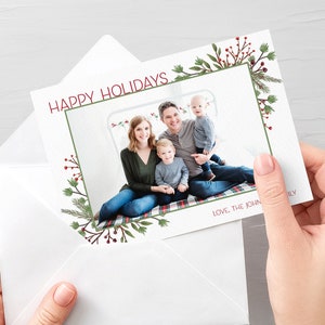 Tarjeta de Navidad imprimible, Postal de foto de Navidad, Tarjeta de Navidad de foto moderna, Tarjeta de foto de vacaciones, Tarjetas de Navidad con foto,