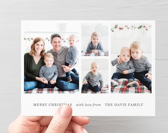 Printable Multi Photo Christmas Card, Holiday Photo Xmas Card,  Xmas Card Ideas, Custom Christmas Card with Photos 2021