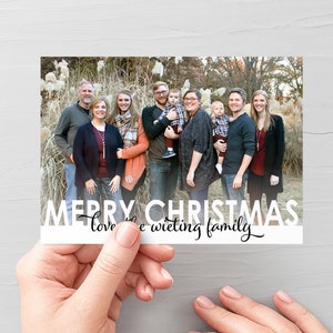 Cartão de Natal com foto de feriado para impressão, cartão de Natal com foto para impressão, cartão de Natal moderno para impressão, cartão de Natal personalizado