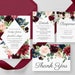 Marsala Wedding Invitation, Printable Wedding Invitation Burgundy ...