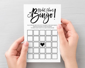 Bridal Shower Bingo, Bridal Shower Bingo Printable, Simple Wedding Shower Games, Bridal Shower Games Instant Download