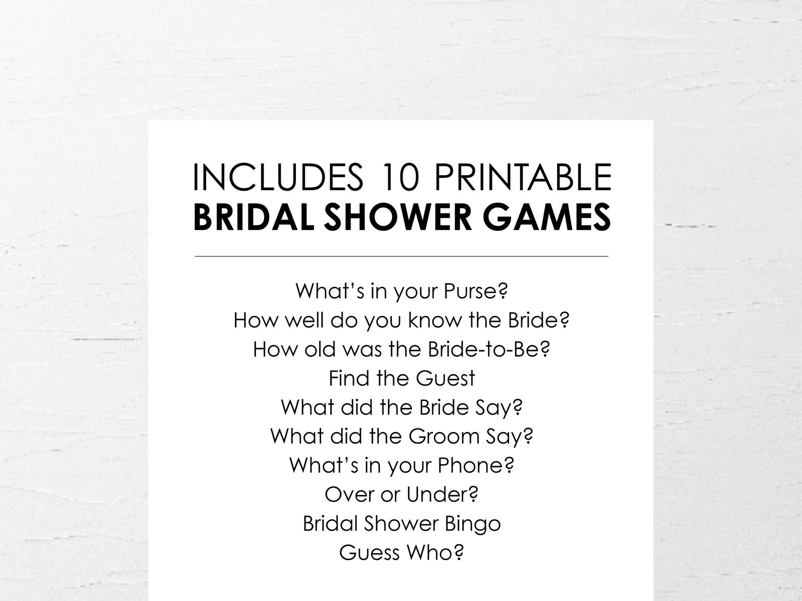 Bridal Shower Game Bundle Bridal Shower Game Kit Bridal Etsy