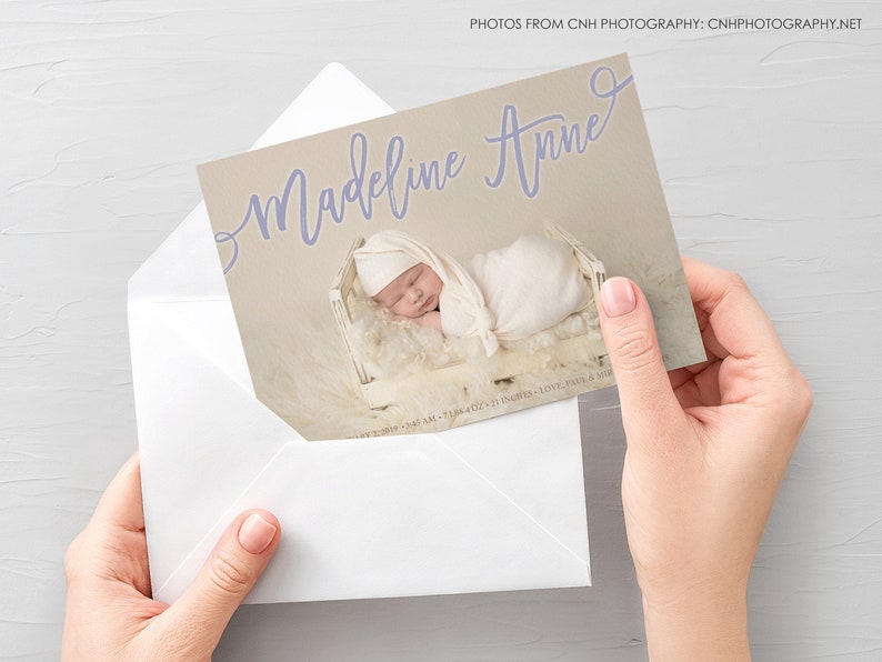 Baby Girl Announcement Baby Boy Announcement, Photo Newborn Announcement Baby Birth Announcement Card Photo Birth Announcement Card