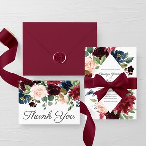 Marsala Wedding Invitation, Printable Wedding Invitation Burgundy ...