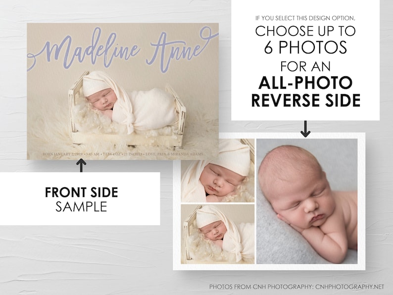 Baby Girl Announcement Baby Boy Announcement, Photo Newborn Announcement Baby Birth Announcement Card Photo Birth Announcement Card