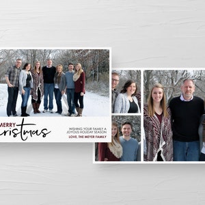Tarjeta de vacaciones imprimible, tarjeta de fotos de Navidad imprimible, tarjeta de Navidad de fotos moderna imprimible,