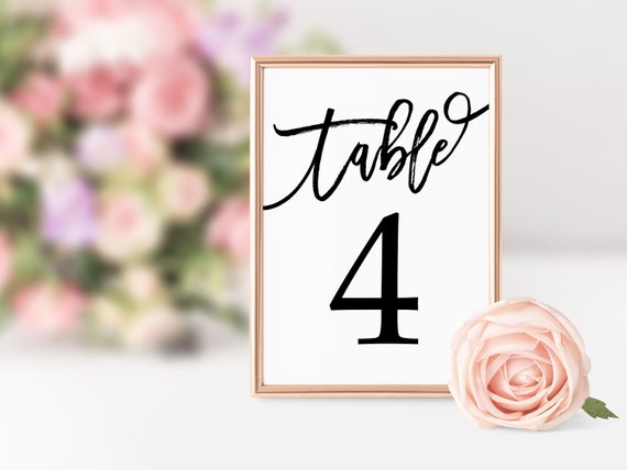 Table Numbers Printable Table Numbers Wedding Table Number | Etsy