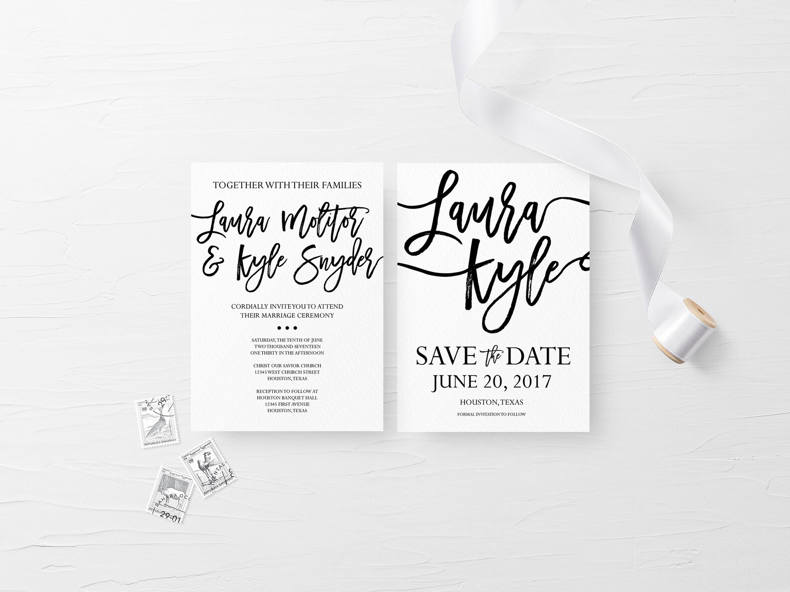 Black and White Printable Wedding Invitation Simple Wedding - Etsy