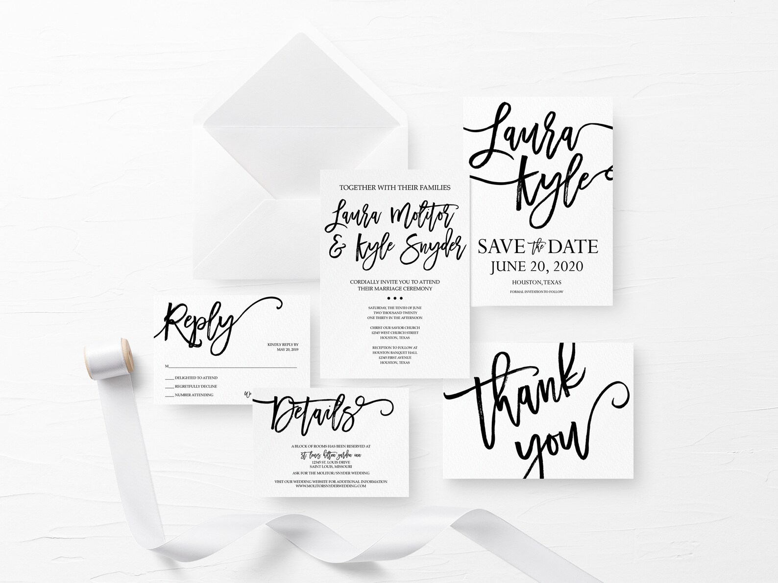 Black and White Printable Wedding Invitation Simple Wedding - Etsy