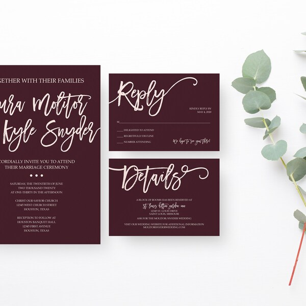 Marsala Wedding - Etsy