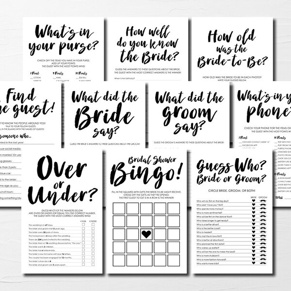 Popular Bridal Game Etsy