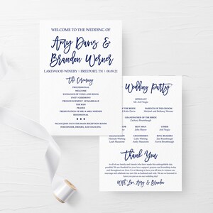 Blush and Gray Printable Wedding Program, Wedding Order of Service, Wedding Programs, Pink and Gray Wedding Ceremony Program image 6