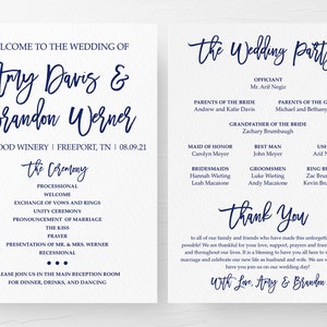 Blush and Gray Printable Wedding Program, Wedding Order of Service, Wedding Programs, Pink and Gray Wedding Ceremony Program image 7