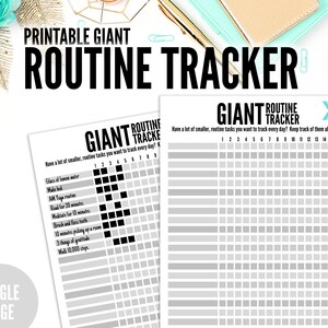 Printable Giant Habit Tracker | Printable Routine Tracker | Daily Habit Tracker Download | Habit Tracker PDF | Giant Routine Tracker PDF