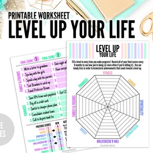 Level 10 Life Printable | Printable Level Up Your Life | Fitness Friends Family Finances Spirituality | Printable Planner Digital Download