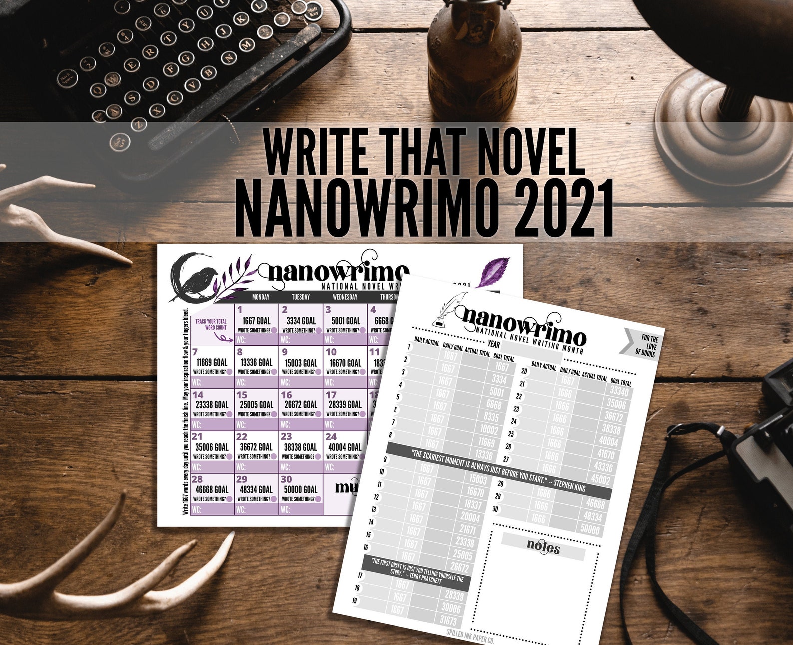 NaNoWriMo 2021 Printable NaNoWriMo Writing Tracker | Etsy