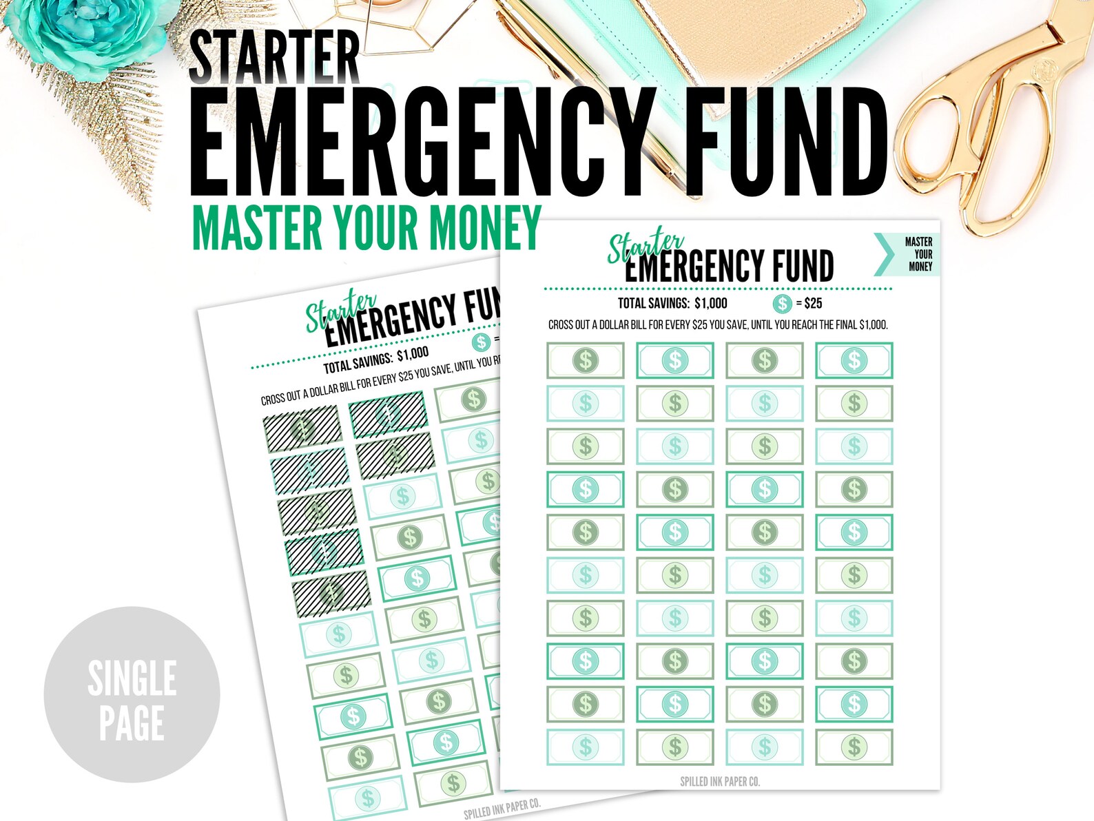 Printable Emergency Fund Tracker | Printable Financial Tracker ...