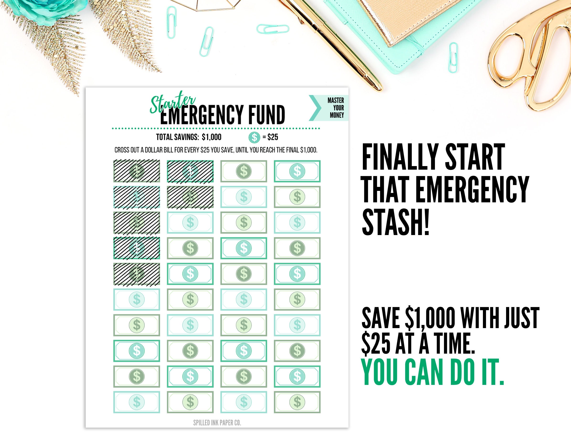 Printable Emergency Fund Tracker | Printable Financial Tracker ...