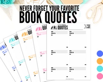 Favorite Quotes Printable | Reading Log, Book Tracker (PDF)