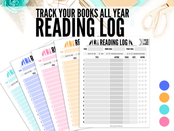 Printable Reading Log | Book Tracker, Summer Planner (PDF Download)